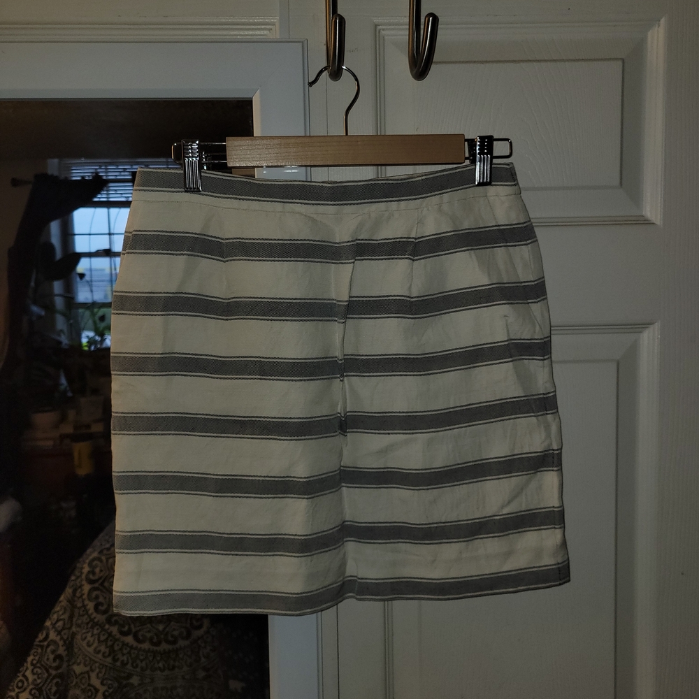 J Crew Striped Gray and White Pencil Skirt